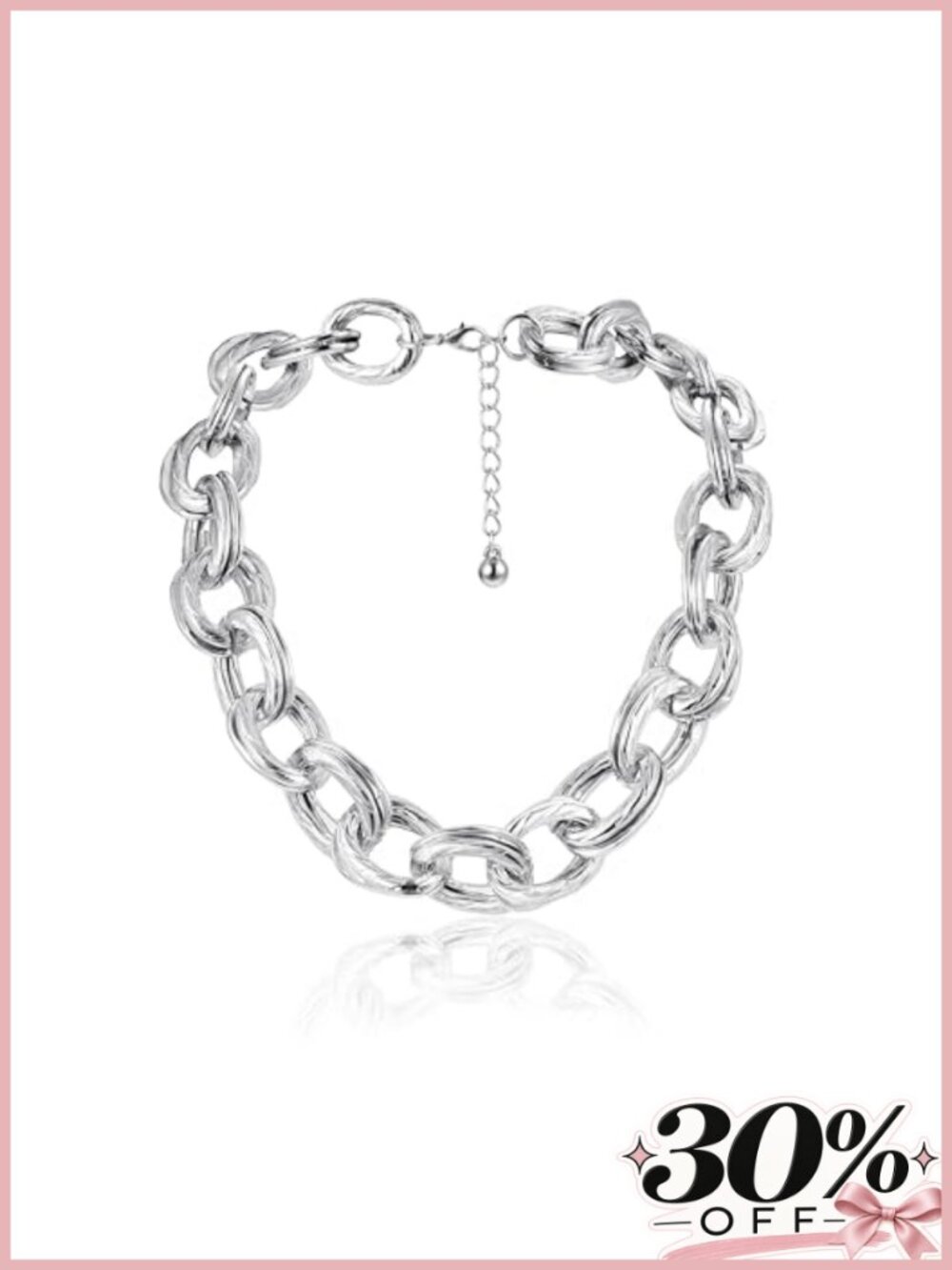 Chunky Cuban Link Choker Necklace for Women Double O Link Trendy Statement